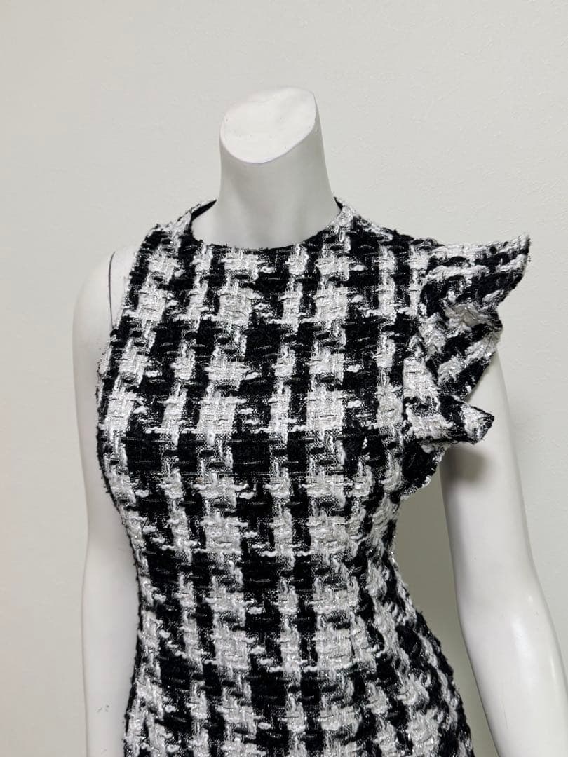 DEA ROBE de FLEURSローブドフルール・ツイードフリルドレス