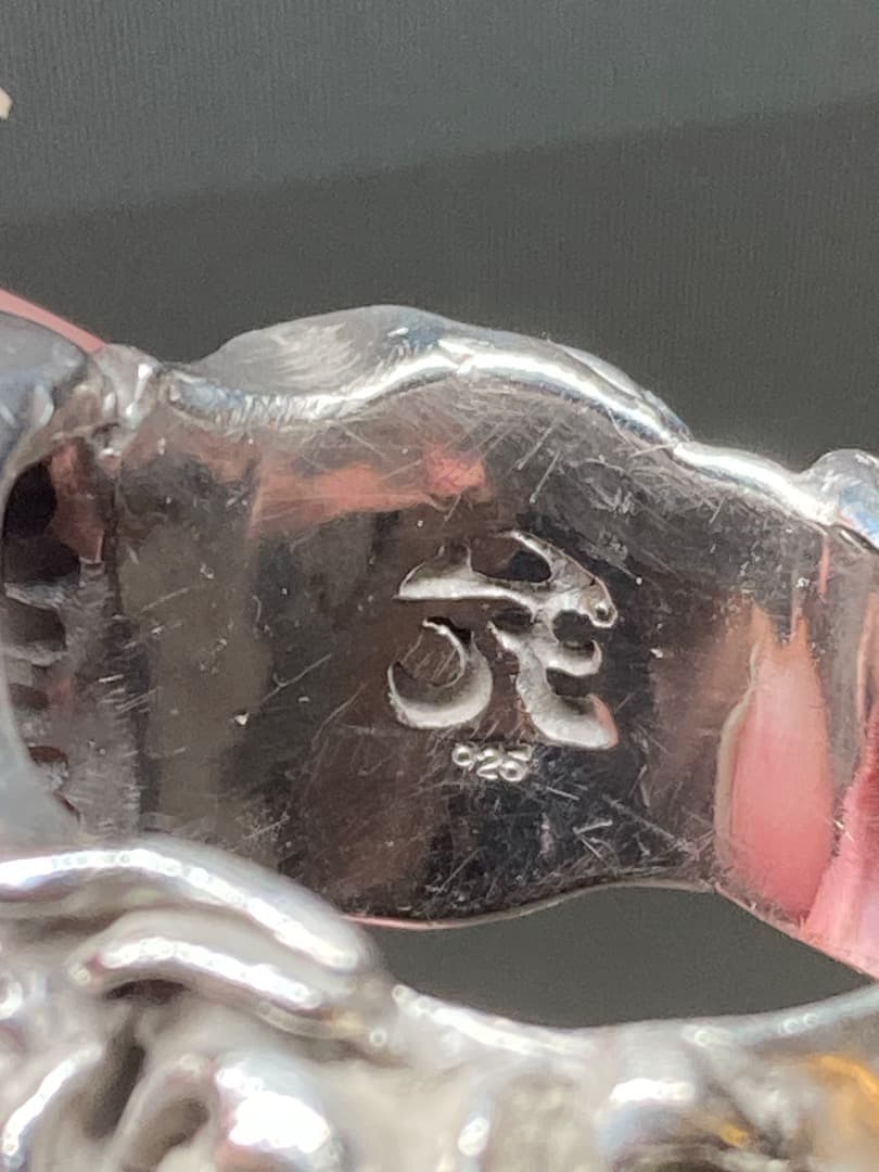 刻印 ごつい 骸骨 スカル ドクロ シルバー 925 リング 骨太 モンスター