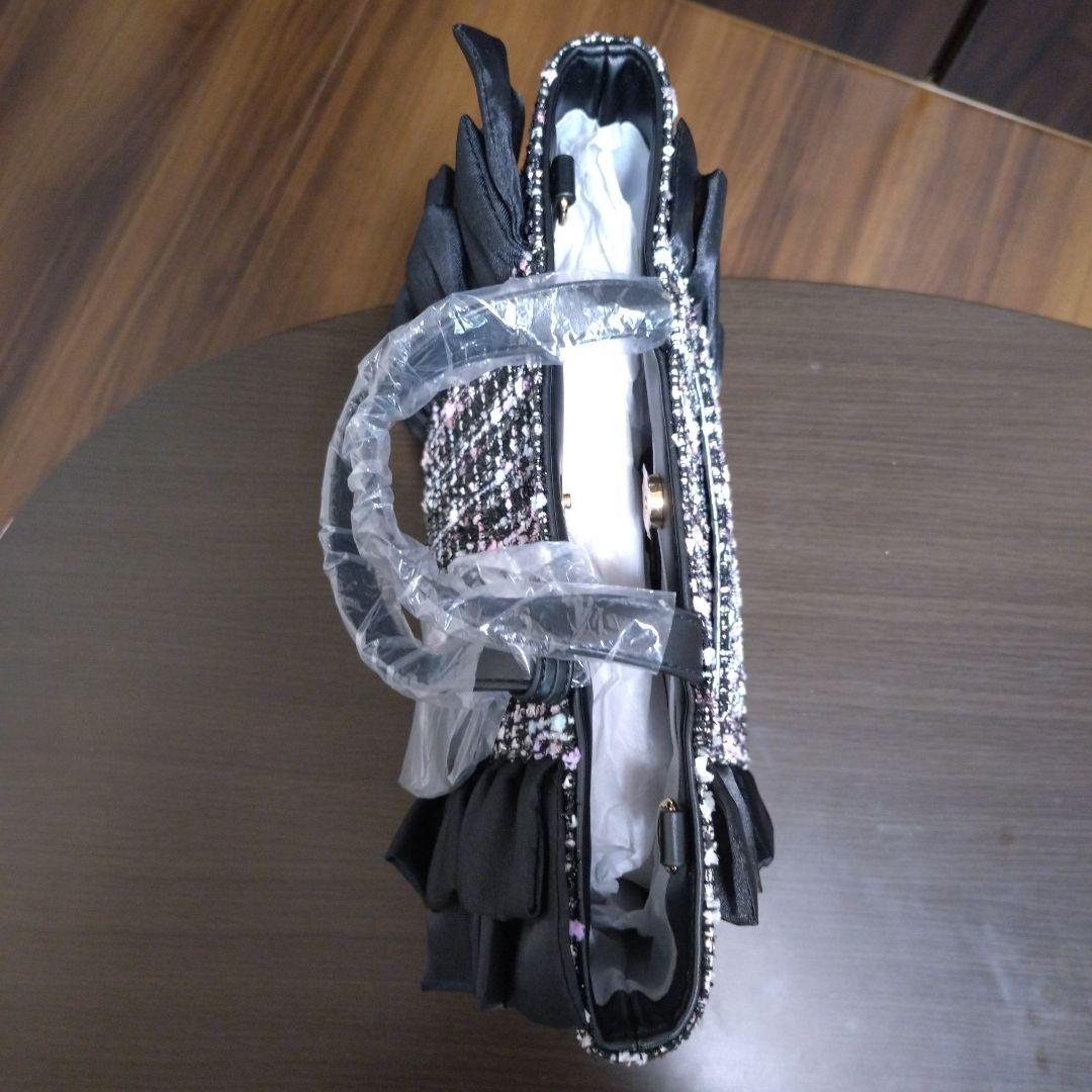 新品未使用品DIANAフリルデザインのツイードショルダーバッグ