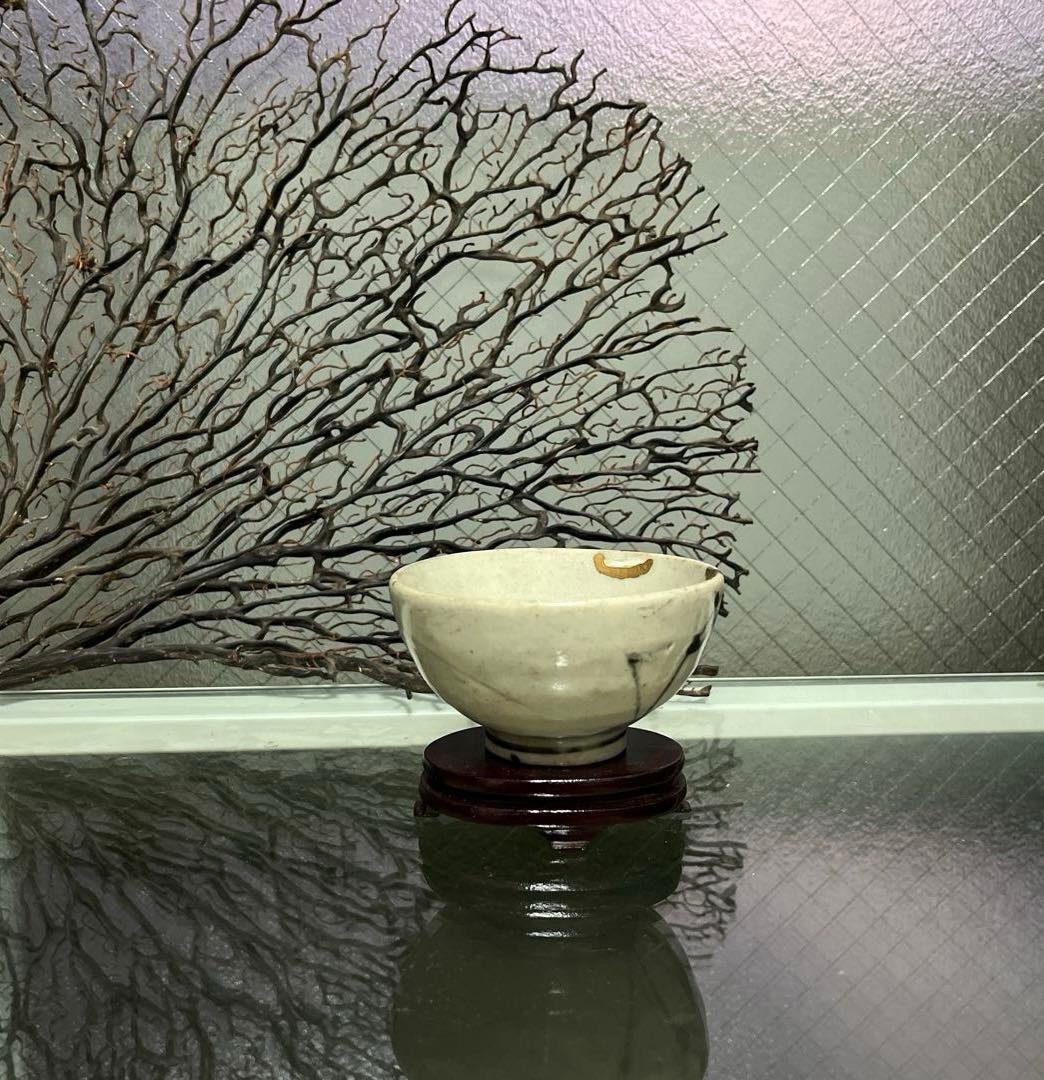 骨董 古伊万里 波佐見焼 染付 くらわんか 茶碗 1客 ※金継ぎ直しあり