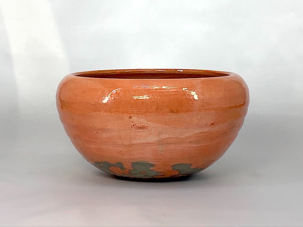 京焼・清水焼 洛東(宮川)香斎 作 赤楽 菓子盂 無傷 共箱