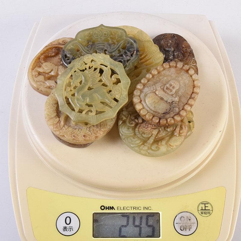 中国 玉石彫刻 玉器 玉珮 根付 11点まとめて V R8957