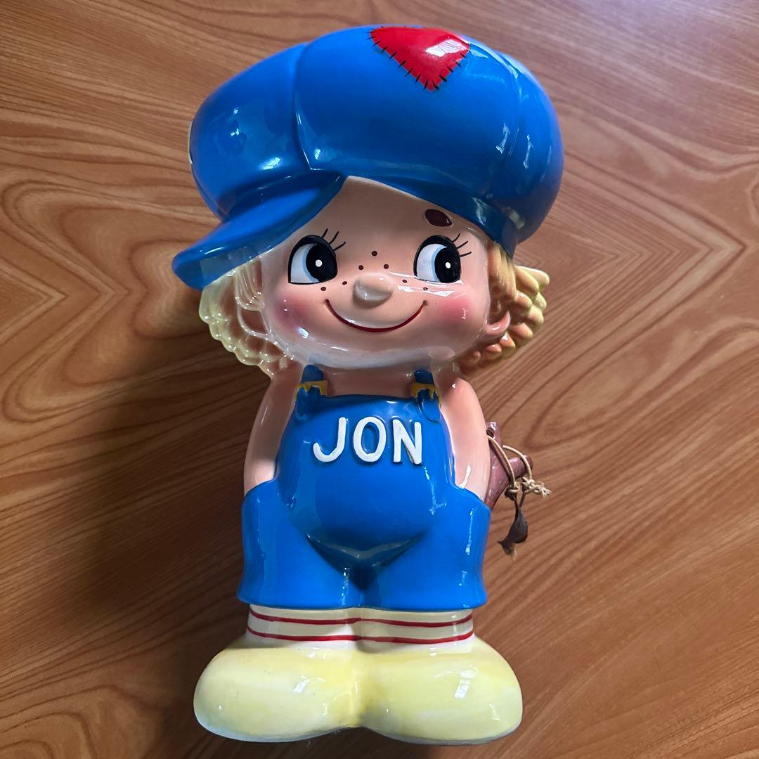 昭和レトロ 内藤ルネ 貯金箱 陶器製 内藤ルネ 貯金箱