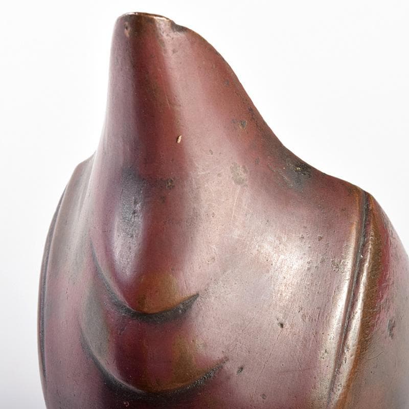 中国 紫斑銅 神獣持ち手 爵 N R5072