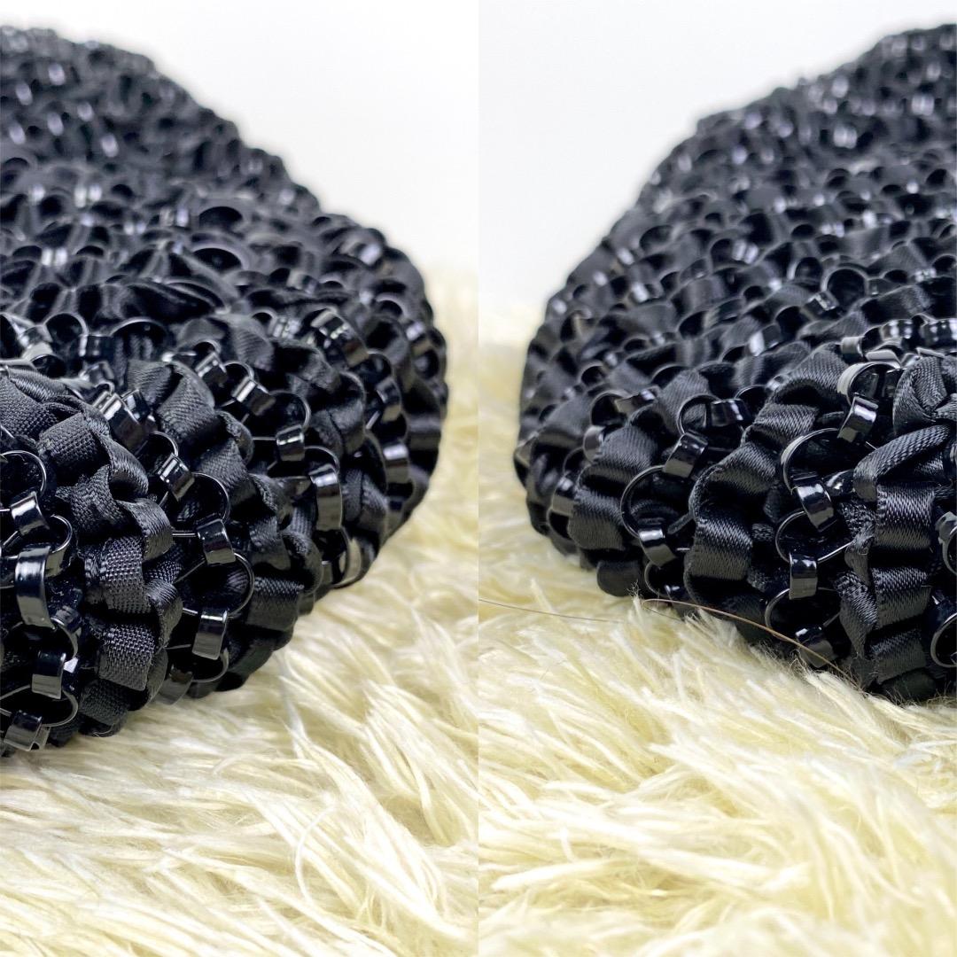 【美品】アンテプリマ ハンドバッグ ガーラ リボン グリッター ラージ 黒