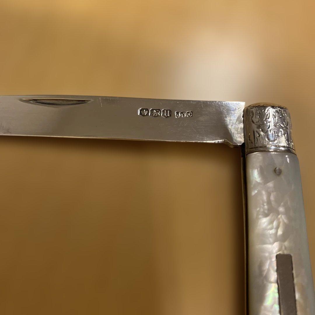 シェフィールド・ナイフ、高級銀製フルーツナイフ（J.Y.C製