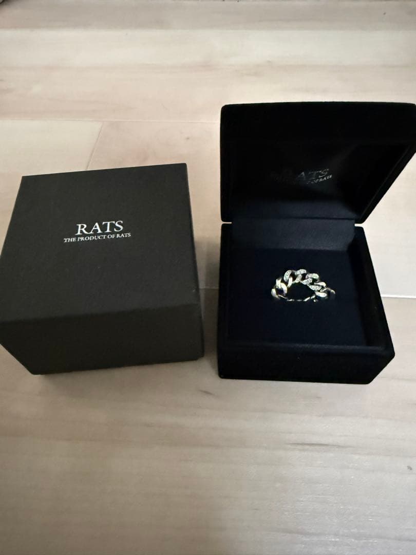 【 RATS 】CHAIN RING SILVER WITH DIAMOND