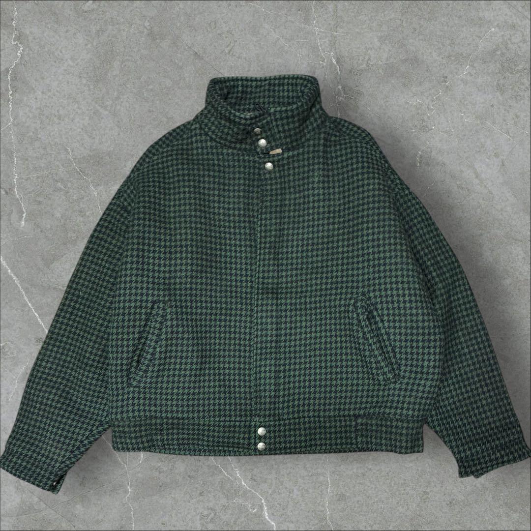 80’s Woolrich ウールハリントンジャケット USA製 短丈 裏ボア USA製 80s ビンテージ Woolrich ウールリッチ 比翼フロント ウール