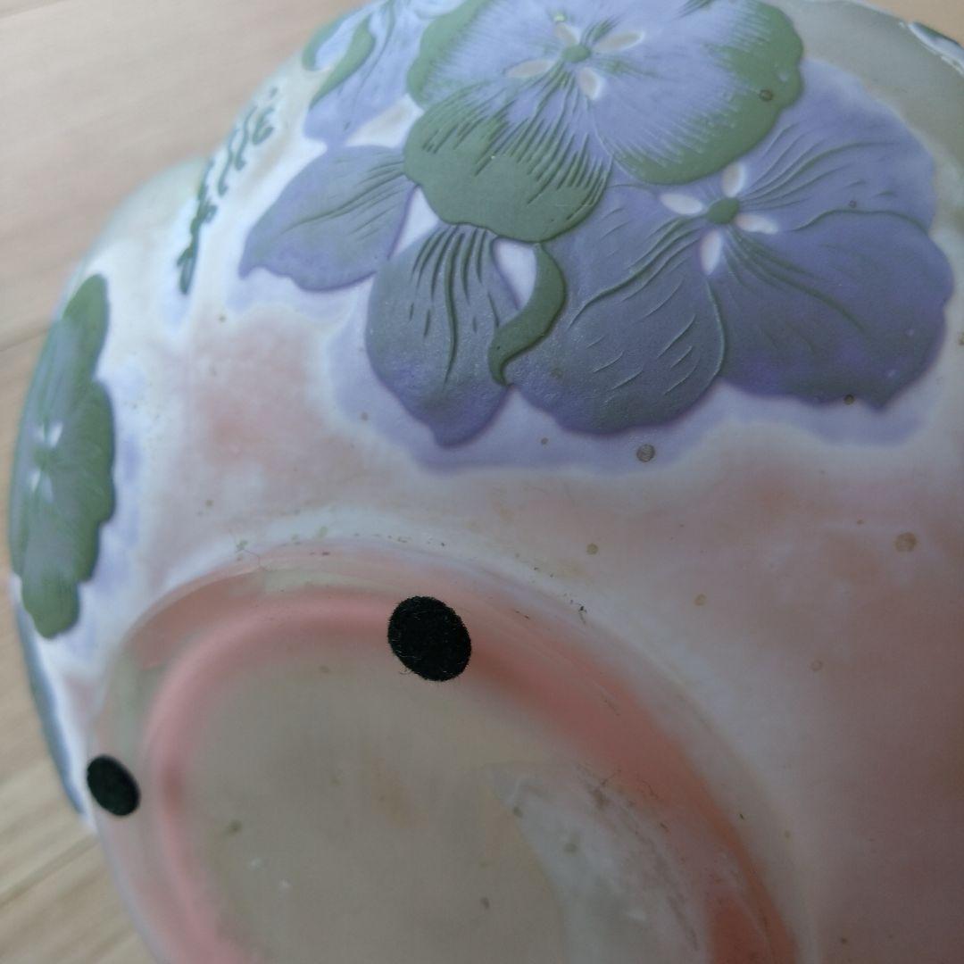 ガレ 紫陽花文平花器 エミール・ガレ アールヌーボー アジサイ