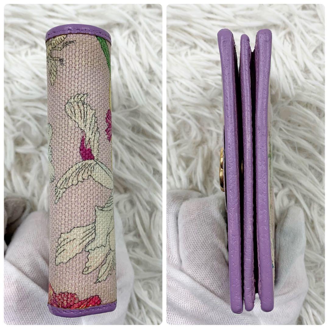 ✨美品✨】グッチ 二つ折り財布 GGマーモント フローラ パープル 日本限定