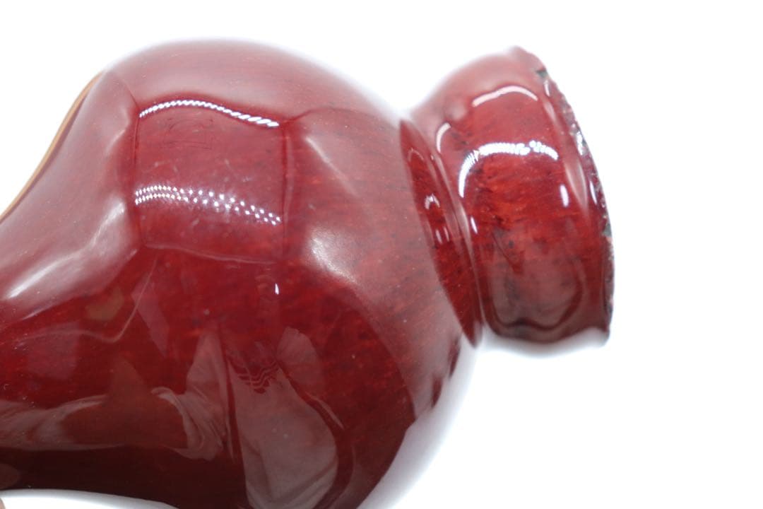 中国 清時代中期 窯変紅釉瓶 アンティーク 木箱入 送料込み251208