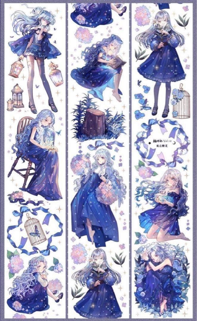 《在庫処分セール》海外　人物　マスキングテープ　墨魚 14点　⚠️ホロpet