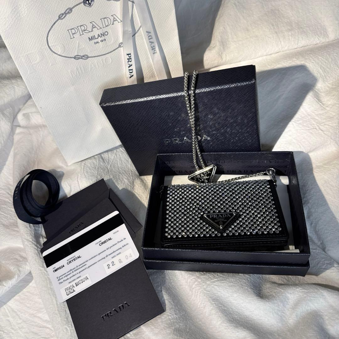 prada ミニバッグ ショルダー カードケース スワロフスキー