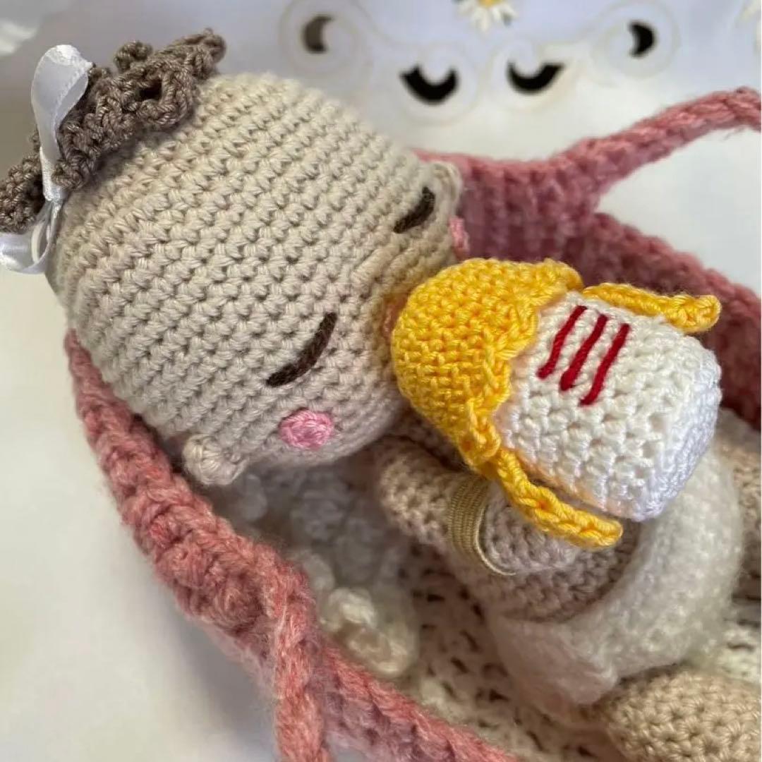 あみぐるみ 赤ちゃん( 出産祝い ベビークラウン ニューボーンフォト )