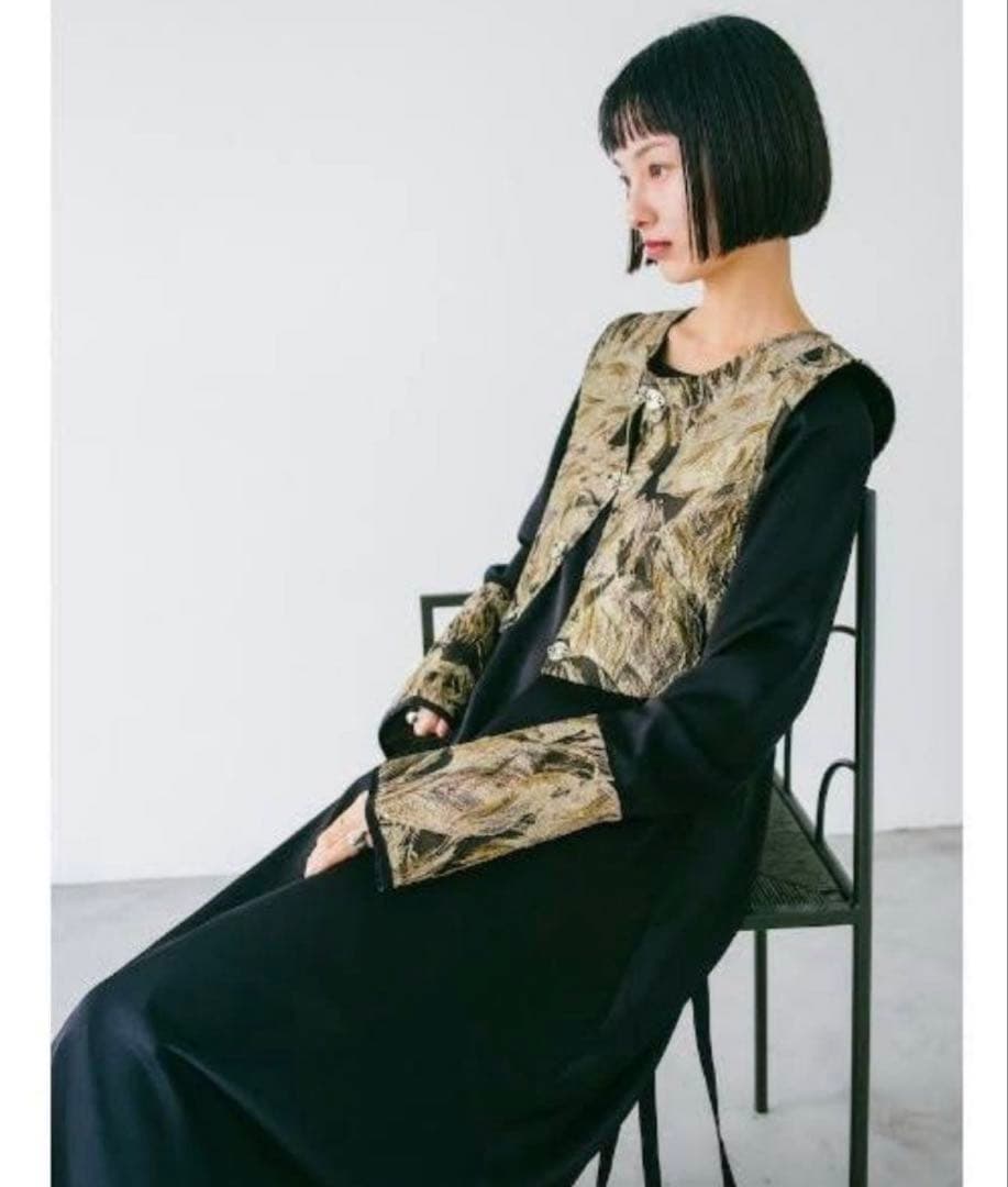 sahara ジャカードベストレイヤードドレス 2way 新品同様の美品