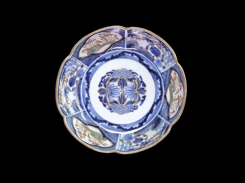 古伊万里 染錦 窓絵 雪輪に笹 花の図 膾皿 江戸期 C744AS-fbtv - メルカリ