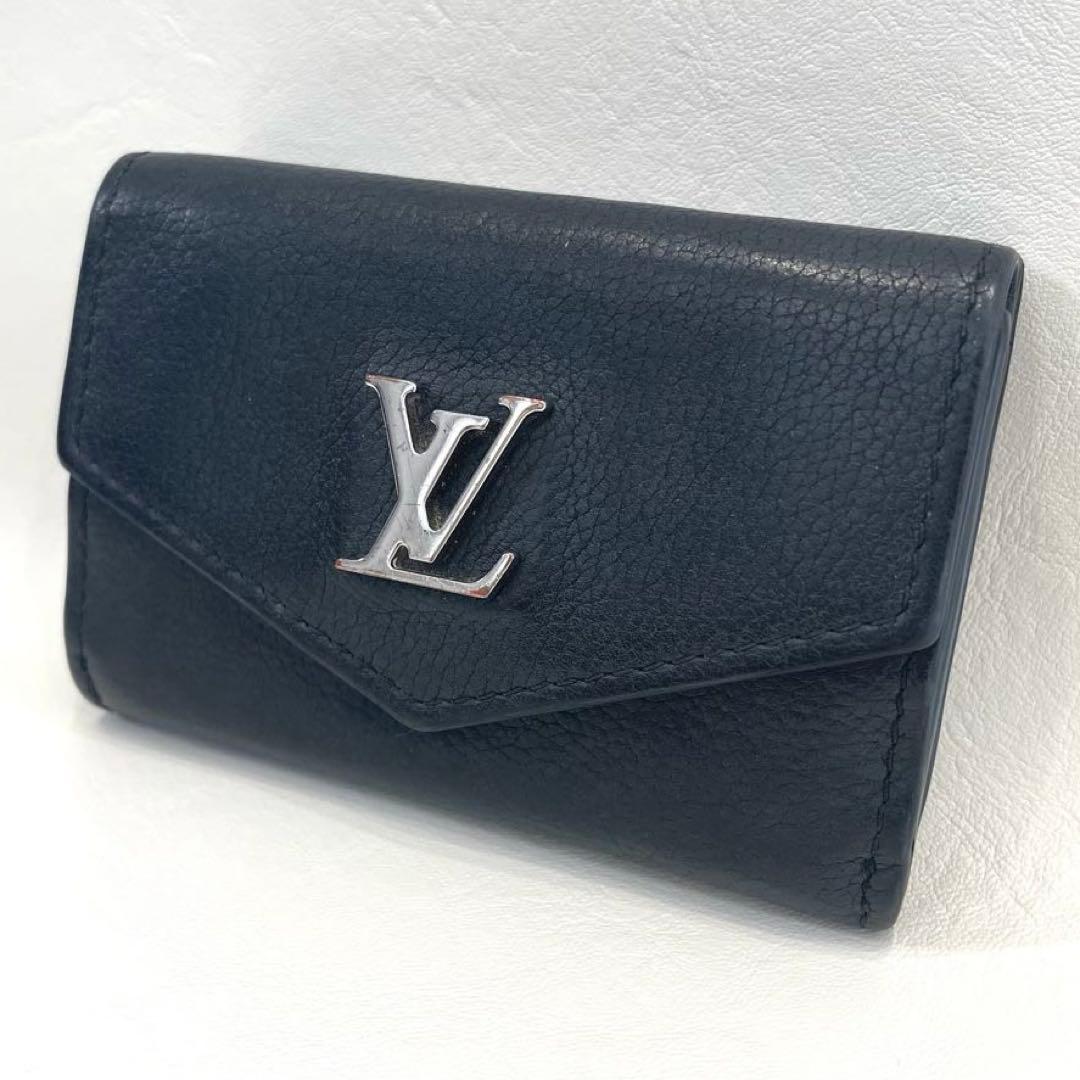 ルイヴィトン ポルトフォイユロックミニ　コンパクト財布　黒　正規品　本物