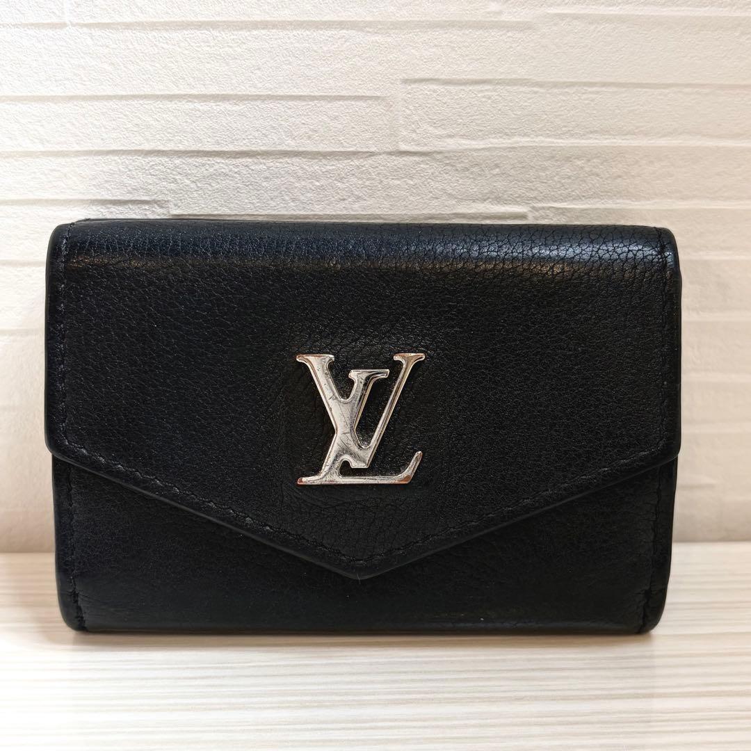 ルイヴィトン ポルトフォイユロックミニ　コンパクト財布　黒　正規品　本物