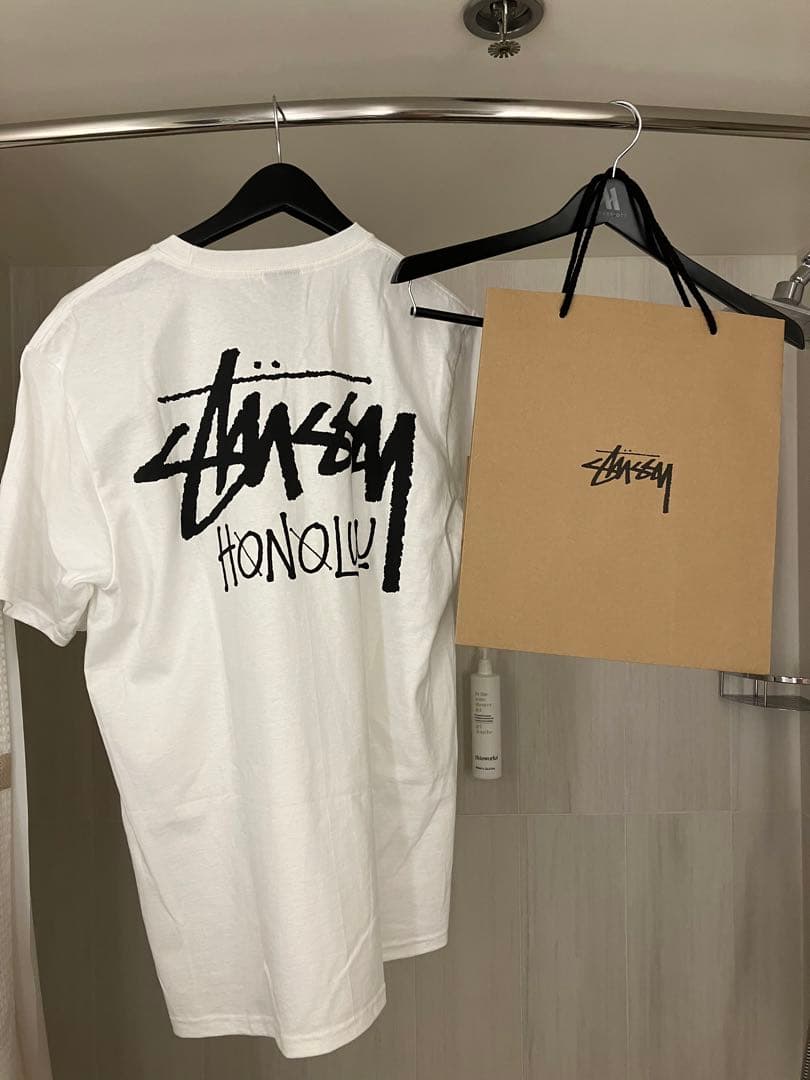 STUSSY ハワイ限定 ホノルルTシャツ白 sizeS hawaii STUSSY ハワイ限定