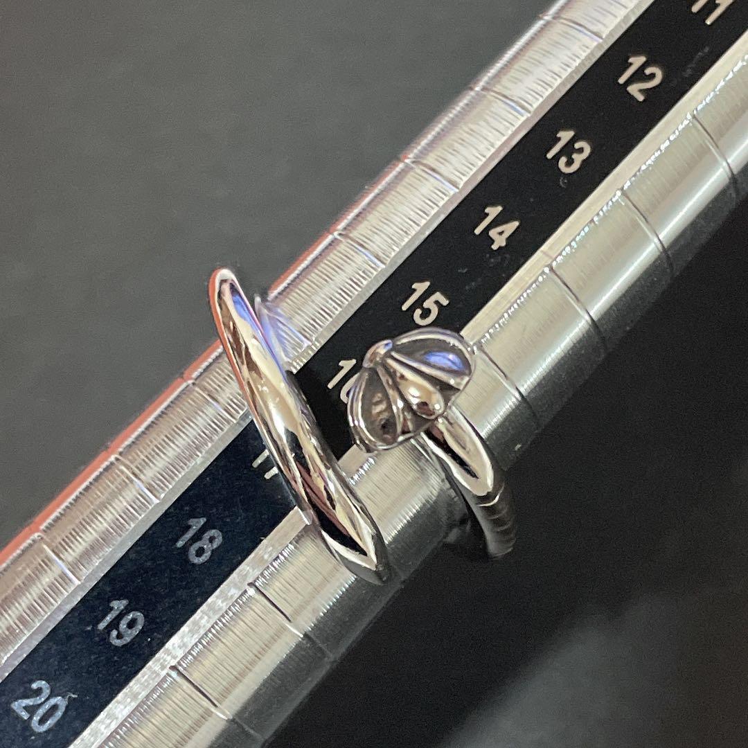 ノーブランド 指輪 ネイルリング 釘 クロスボール 　【１６号２点】