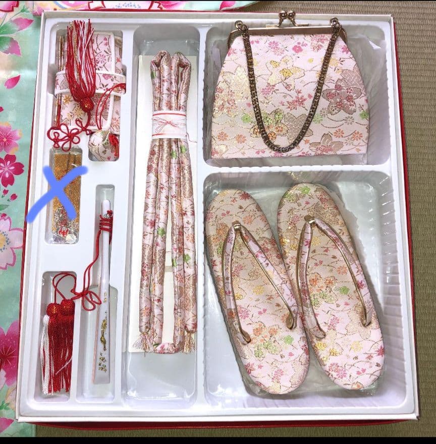 七五三 7歳　着物、髪飾り(勝山かんざし、かのこ)セット