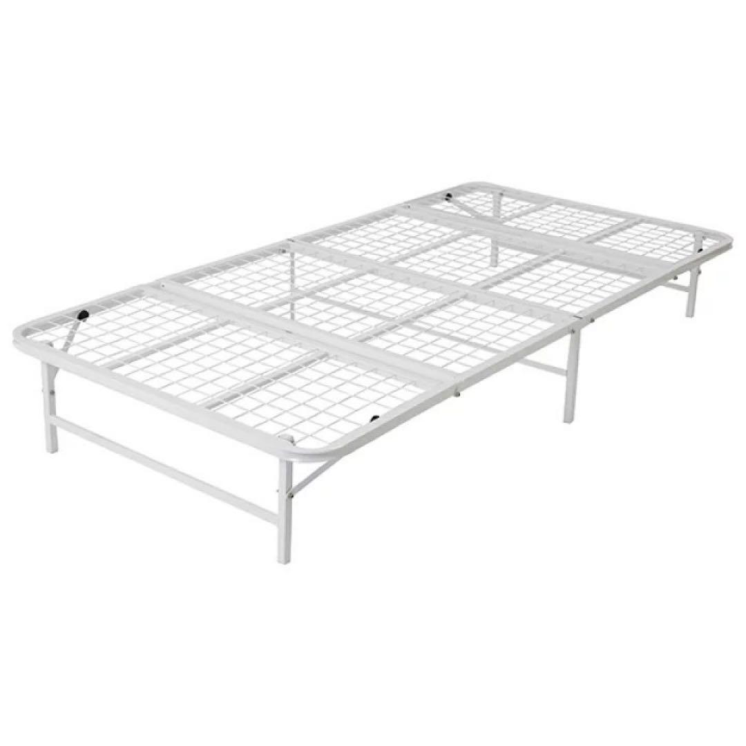 折り畳み 折りたたみ 収納式 パイプベッド シングル ホワイト 美品 折り畳み 折りたたみ 収納式 パイプベッド シングル ホワイト 美品