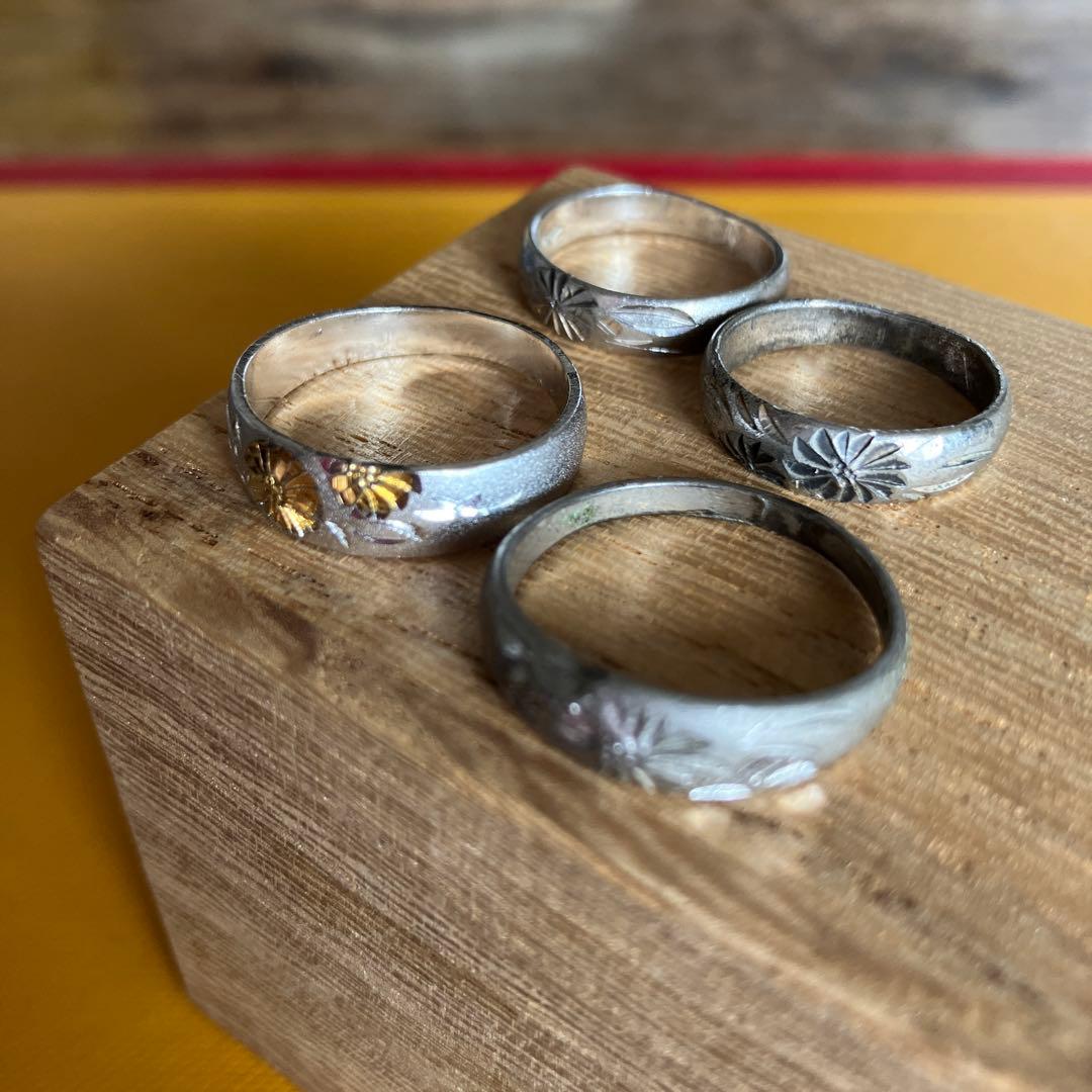 純銀 銀盃 銀杯 指輪4個 まとめて 39g
