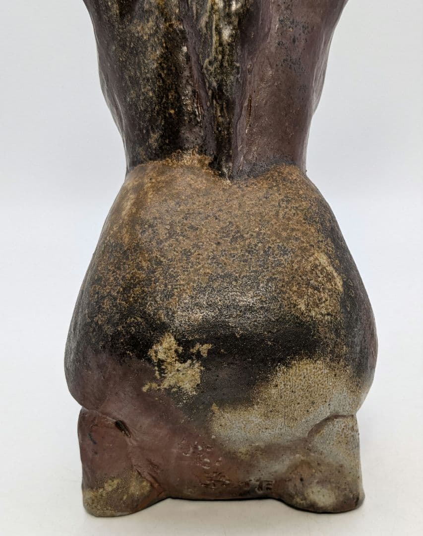 木南知加選 備前焼 裸婦像 共箱合布 置物 陶像 細工物