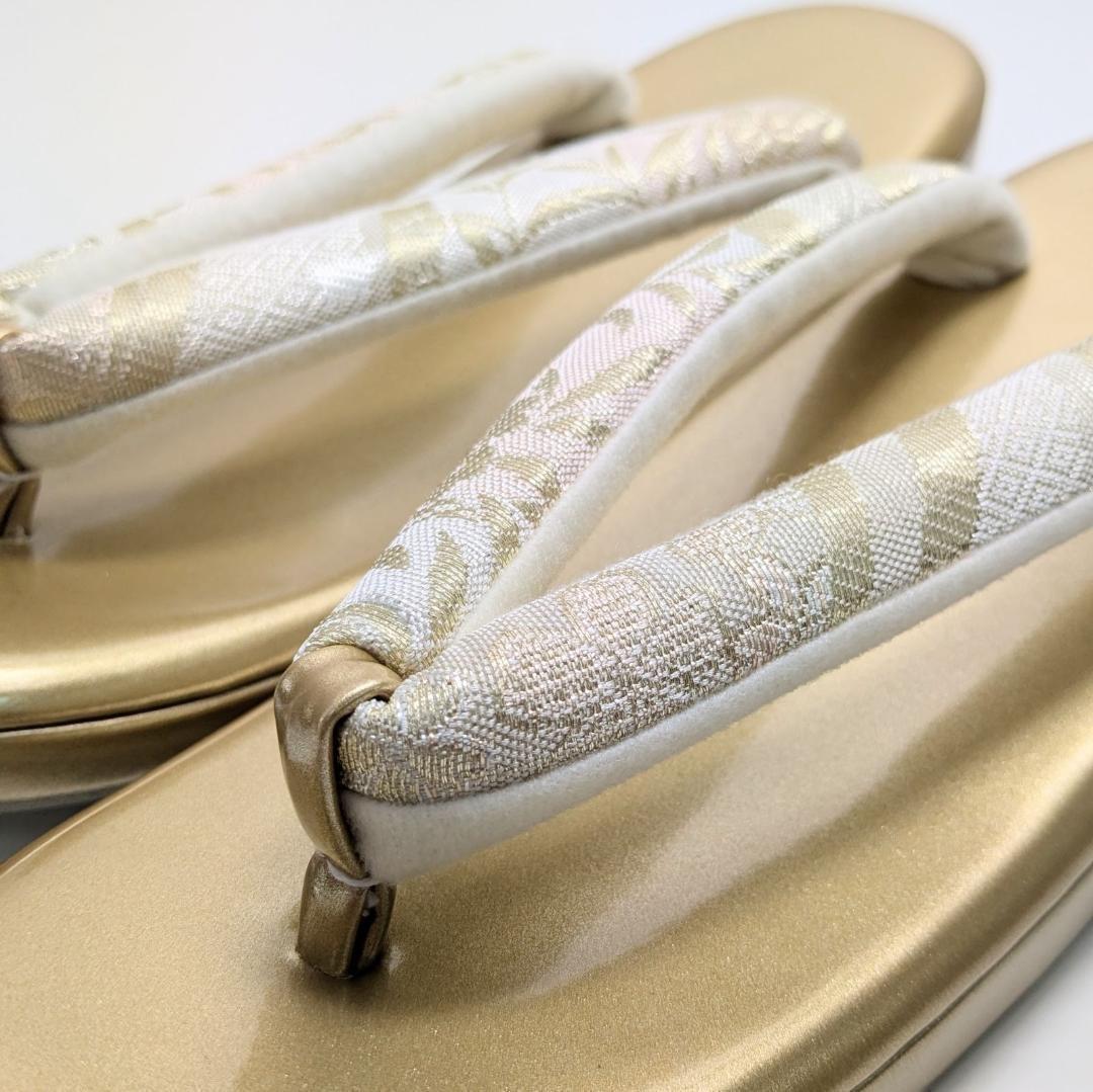 草履バッグセット ゴールド フォーマル 帯地 ゴールド S〜Lサイズ u777