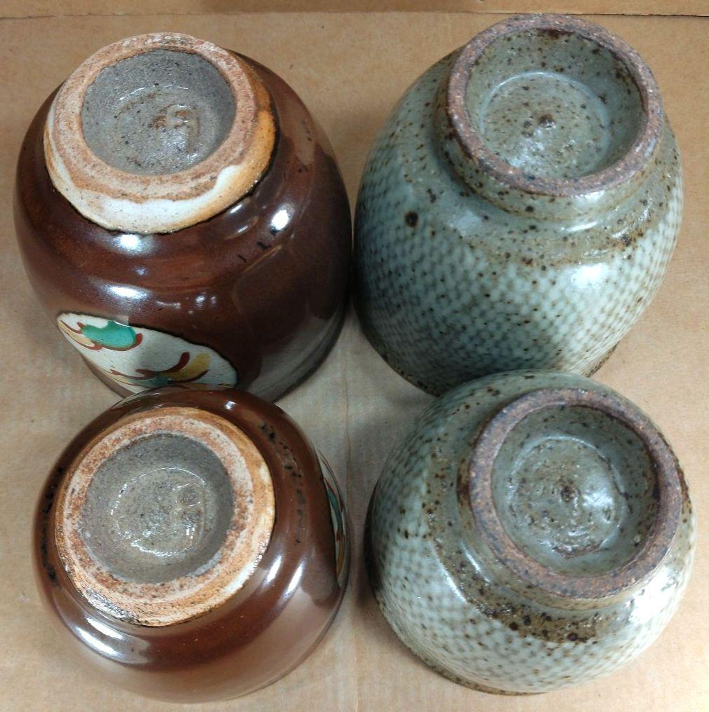 【本物保証】島岡達三 赤繪,象嵌夫婦湯呑 共箱★2セット 人間国宝 美品 益子焼