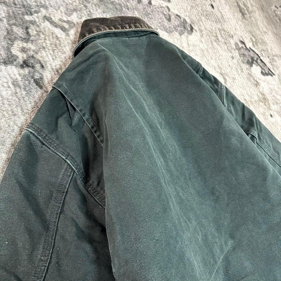Carhartt デトロイトジャケット 希少グリーン 刺繍デザイン 雰囲気抜群