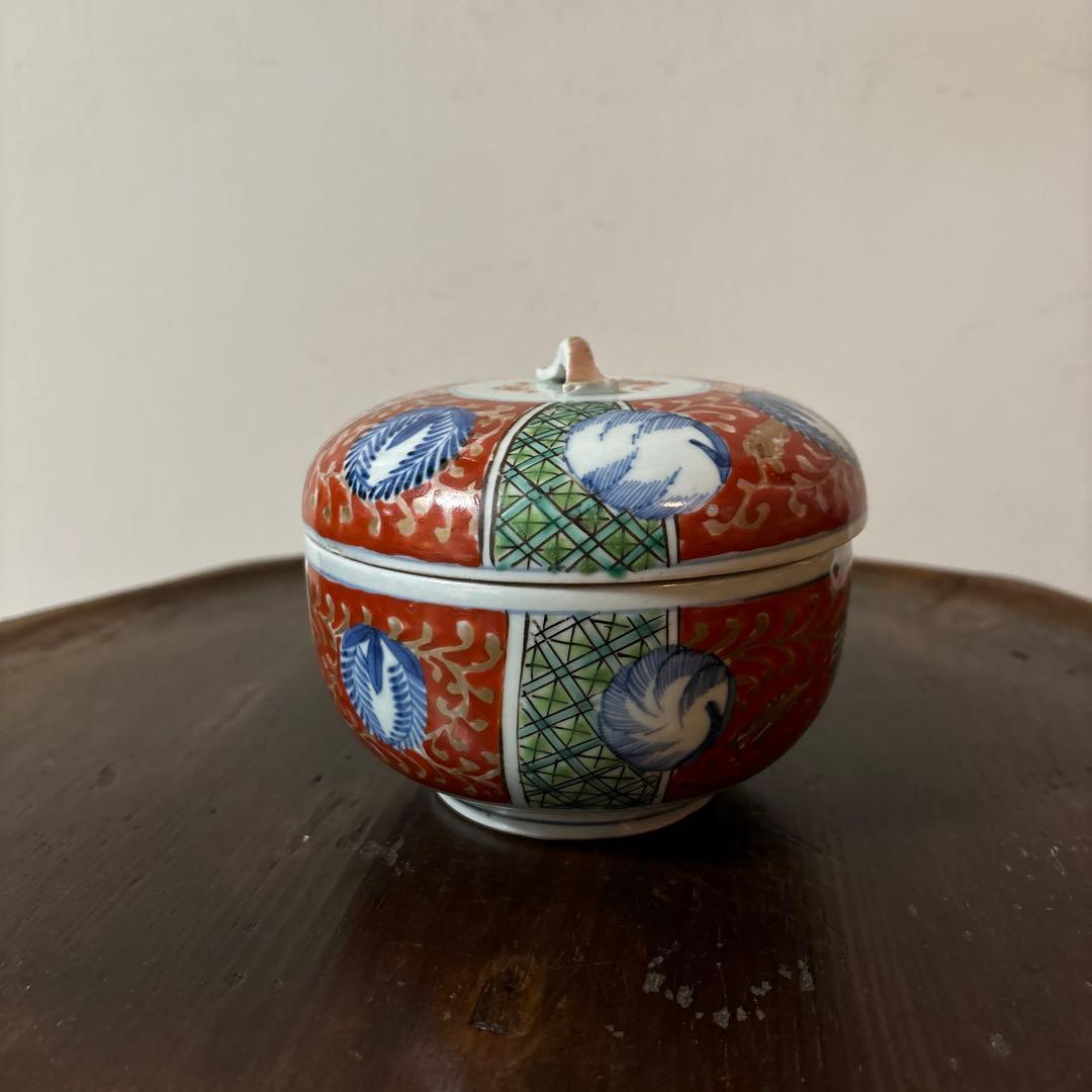 古伊万里　菓子器　蓋物　明治前後　喰籠　古道具　アンティーク　骨董　李朝