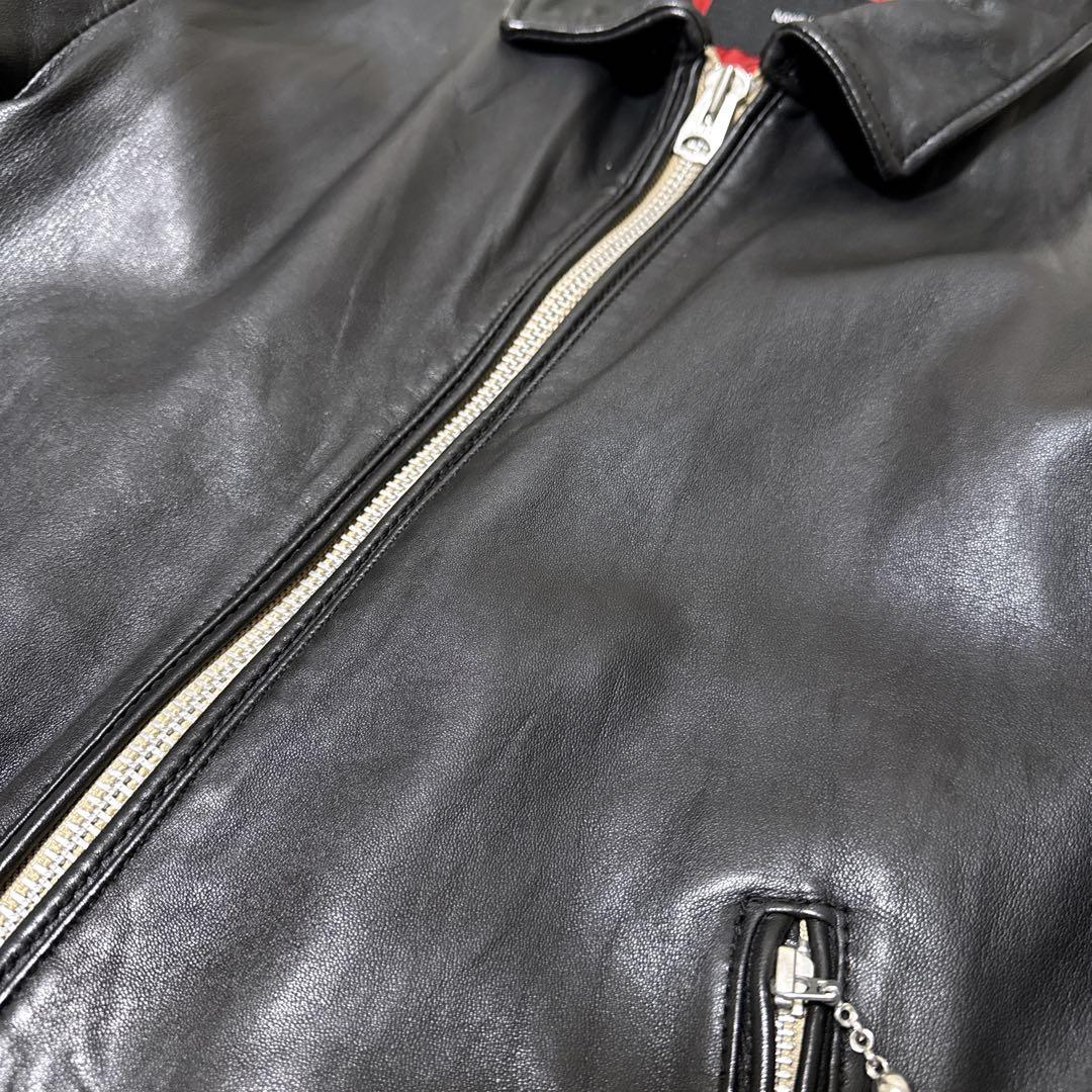 極美品】XLサイズ ナノユニバース シープスキン シングルライダース 黒