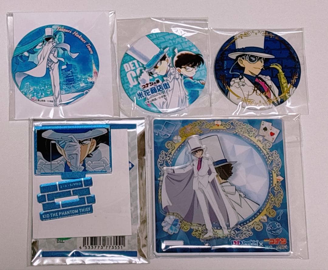 名探偵コナン 鳥取北栄町 缶バッジ ミニアクリルスタンド 怪盗キッド