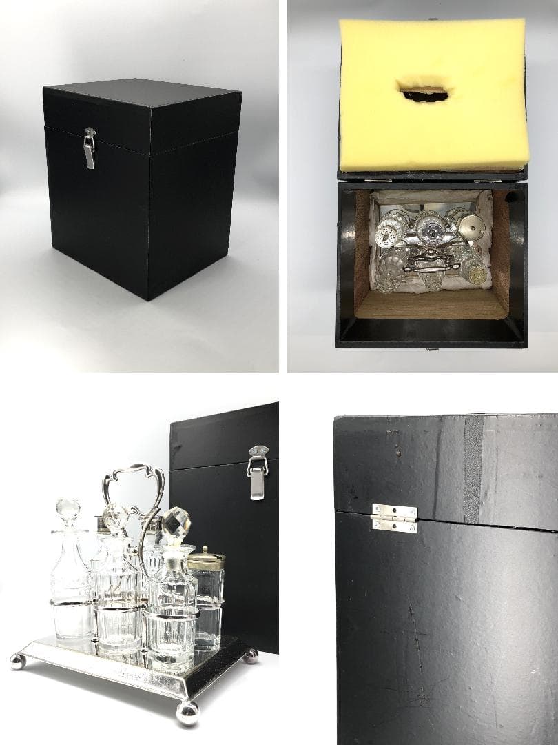 1900年ドイツ製 卓上セット 】 ガラス瓶/調味料ボトル