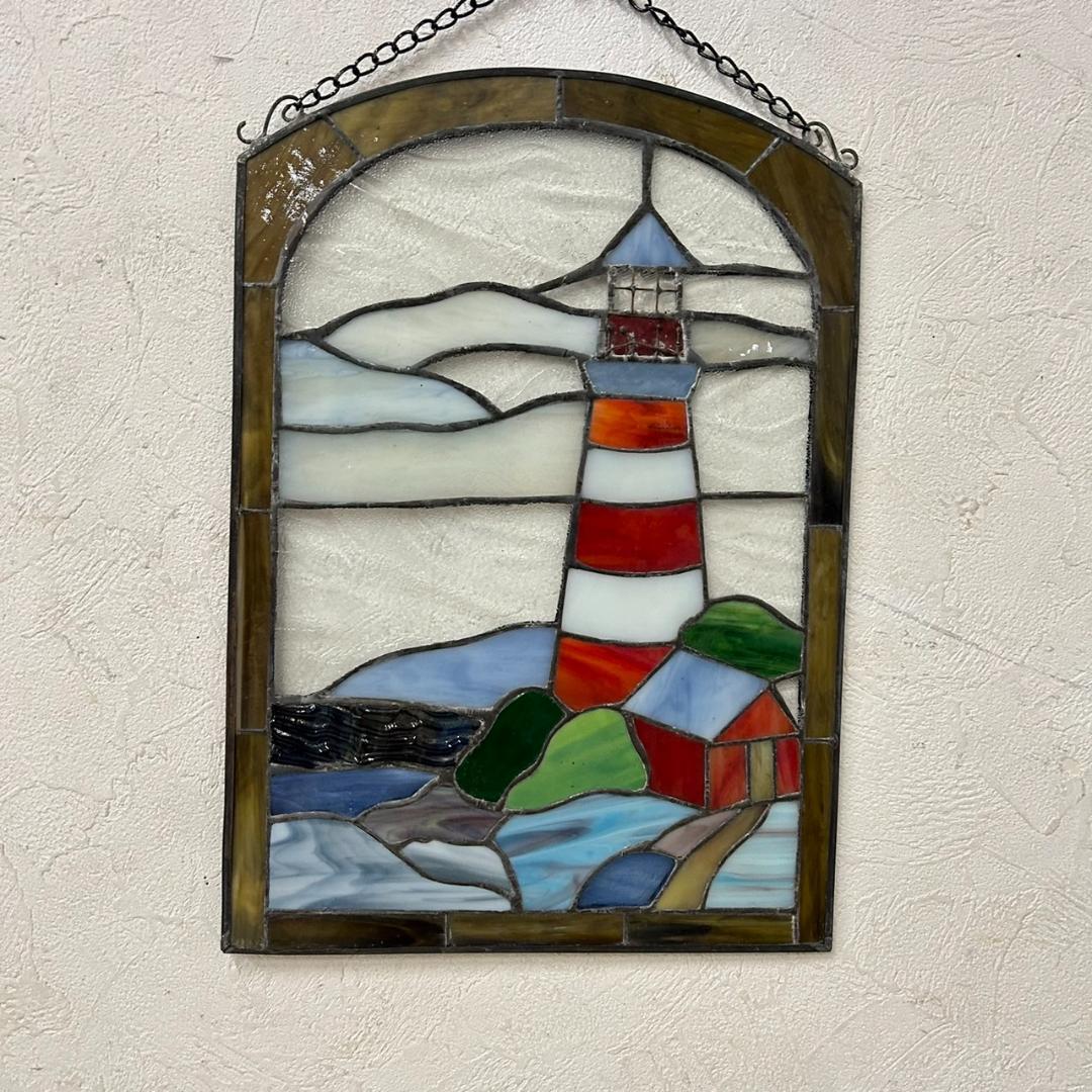 西洋アンティークステンドグラス アートパネルFG675縦50cm