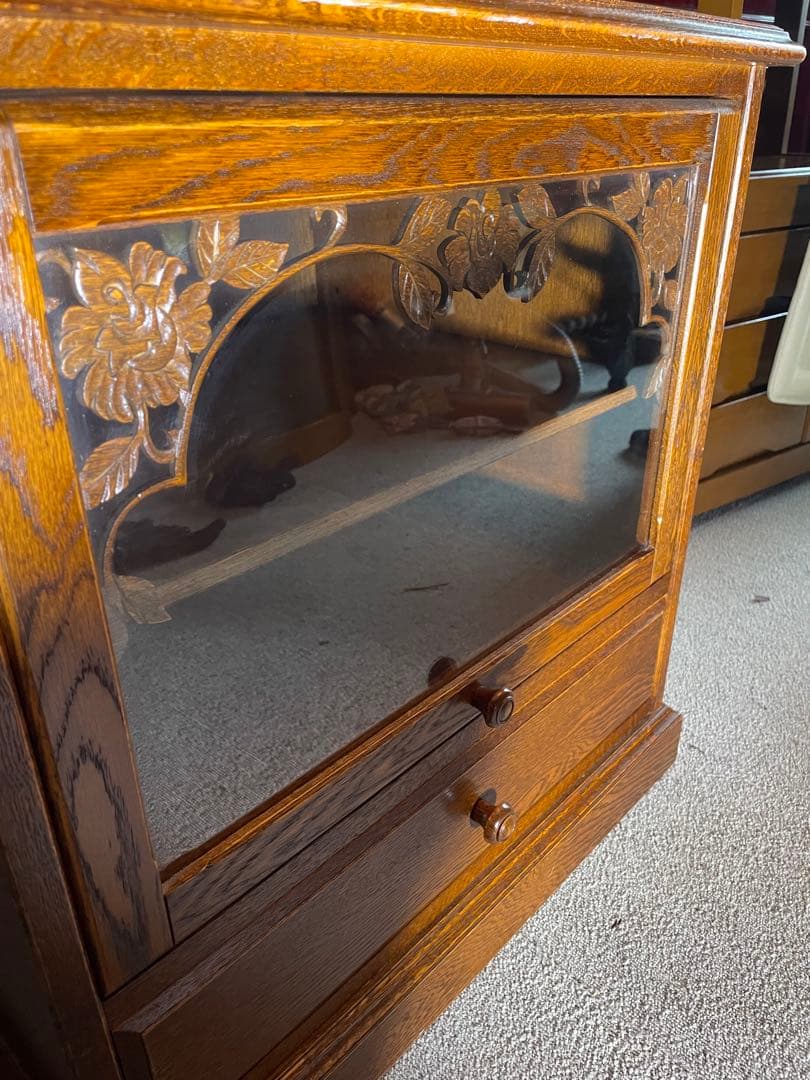 美品 三越家具 ブルージュ 英国スタイル アールヌーボー フラップ式