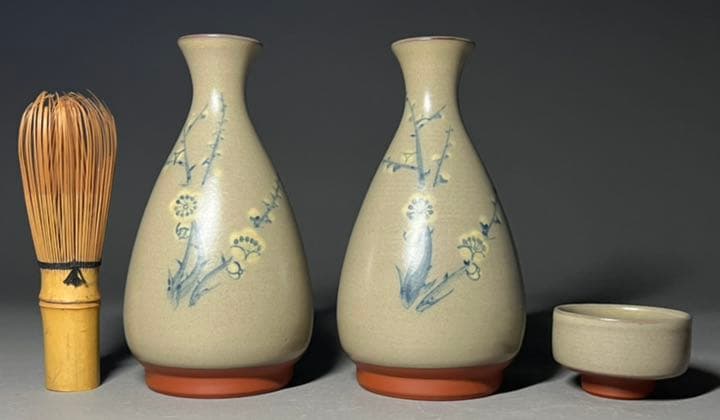 エビス】酒器 徳利 酒盃 無名異焼 伊藤赤水 人間国宝 蔵出 酒杯 酒碗