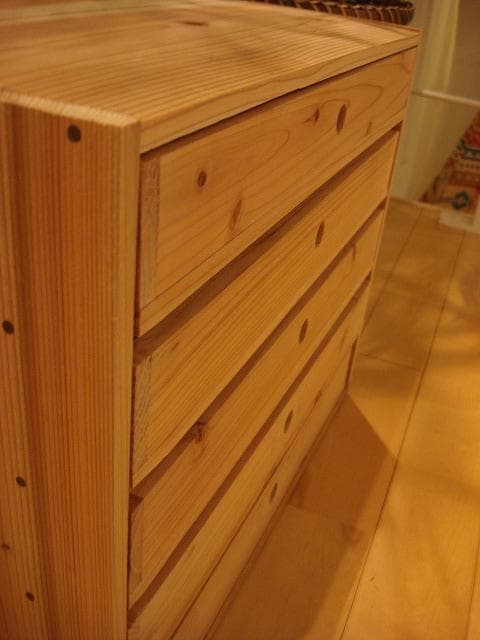 送料無料サイズ変更可能A2丸穴5段小引き出し/オーダー可能 無垢材