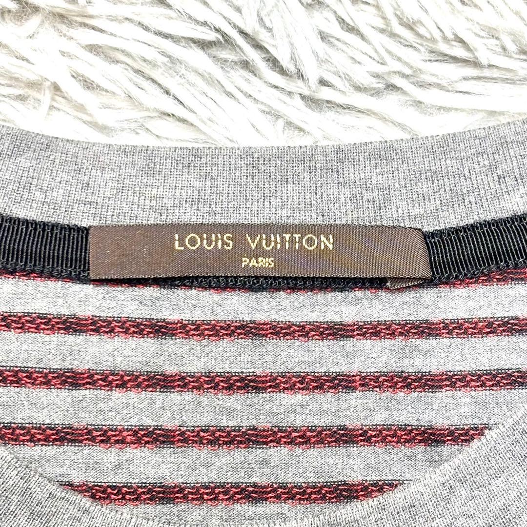 かっぱちゃん LV ルイヴィトン ガストンVボーダーTシャツ \"グレー\"