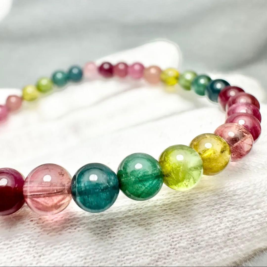 素晴らしい発色！！ マルチカラートルマリン ブレスレット ハイ