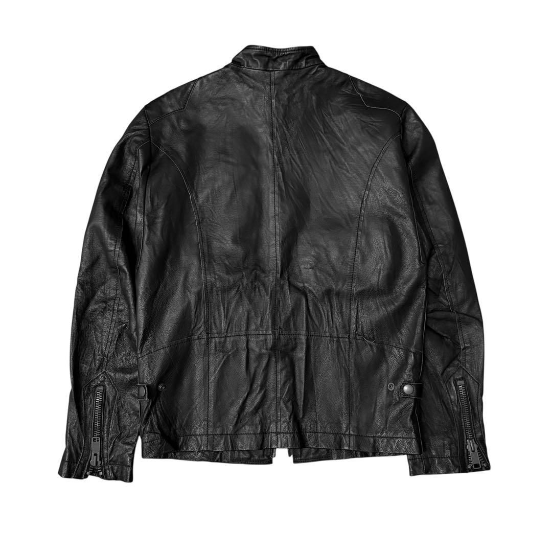 00s archive double zip leather jacket shoulders