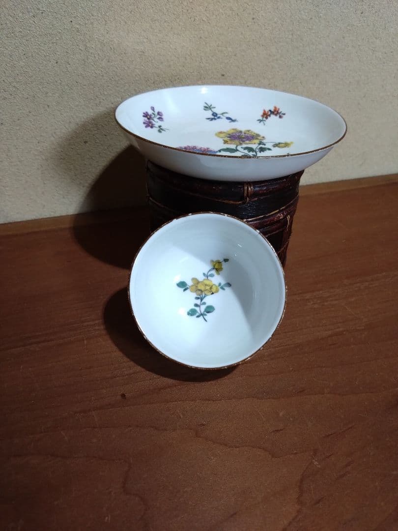 18世紀 オールドマイセン 色絵 花紋 カップ＆ソーサー 音色抜群