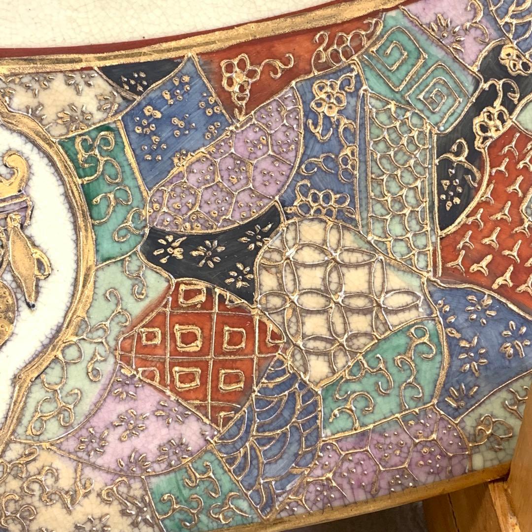 大皿 直径 63cm ! 金彩 華やか 鶴 梅 飾り皿 アンティーク 縁起 寿