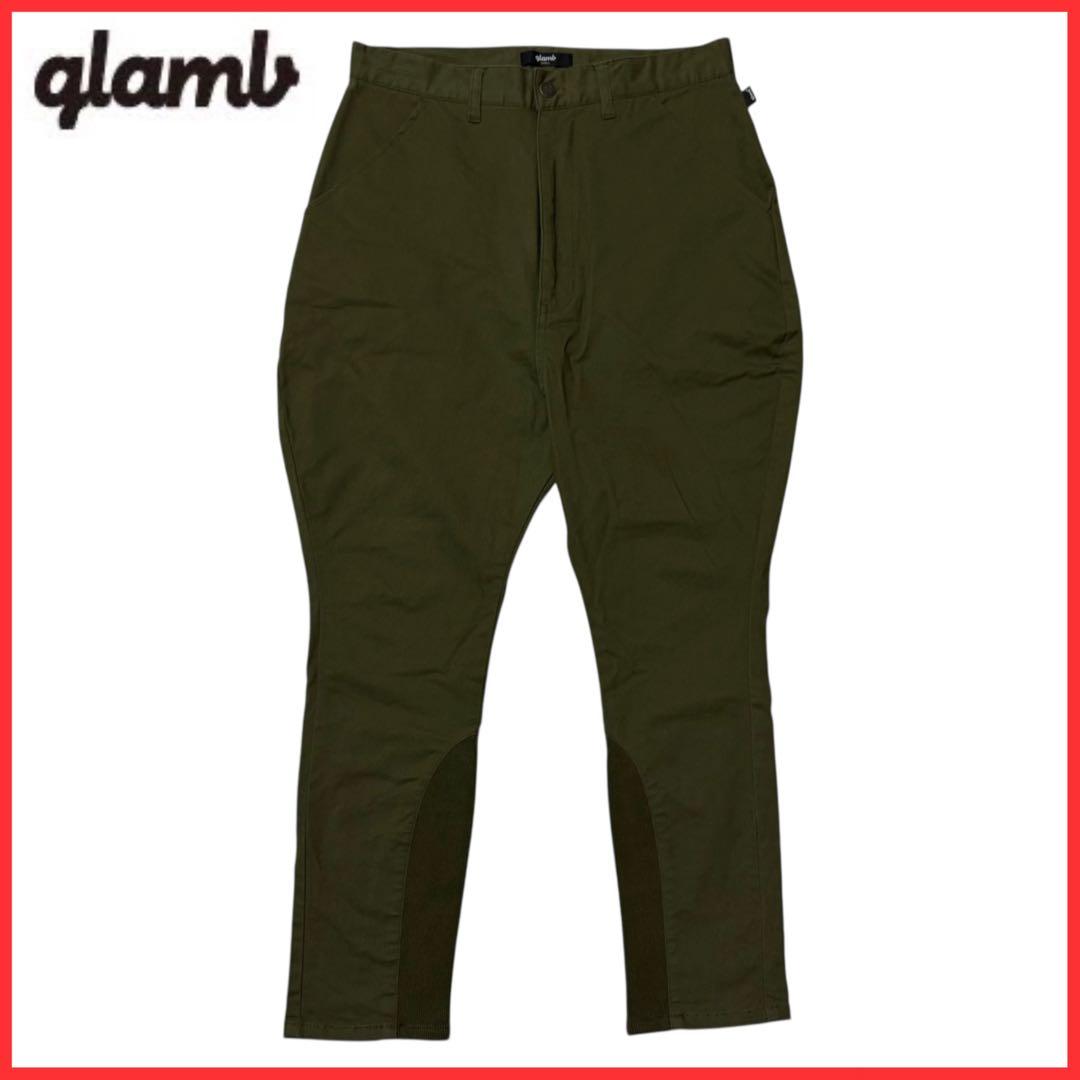 glamb 裾リブ ストレッチ ジョッパーズ サルエル パンツ カーキ S glamb 裾リブ ストレッチ ジョッパーズ サルエル パンツ カーキ S