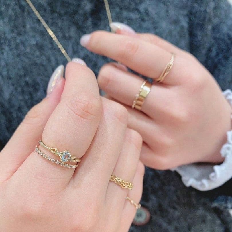 ノジェス K10 リング 13号 ゴールド プレーン 地金 モダン 美品