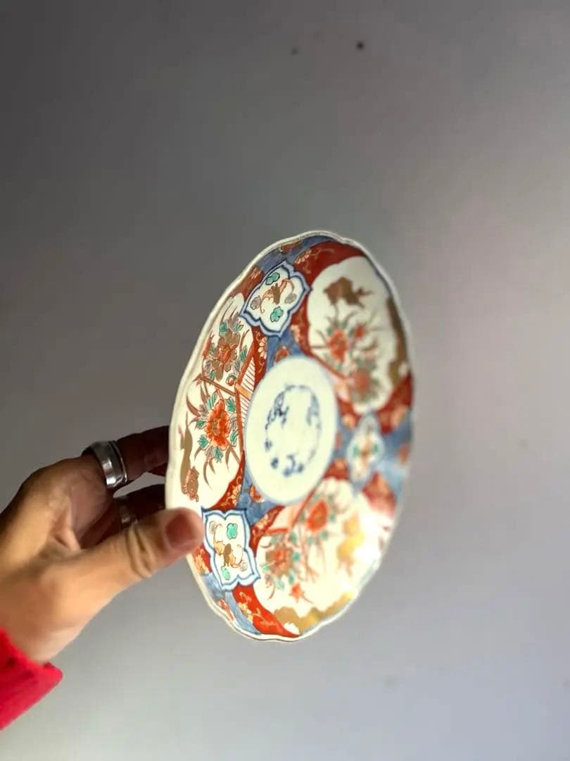 junko様リクエスト】947 骨董 古伊万里 染錦唐獅子牡丹図皿 2点 - メルカリ