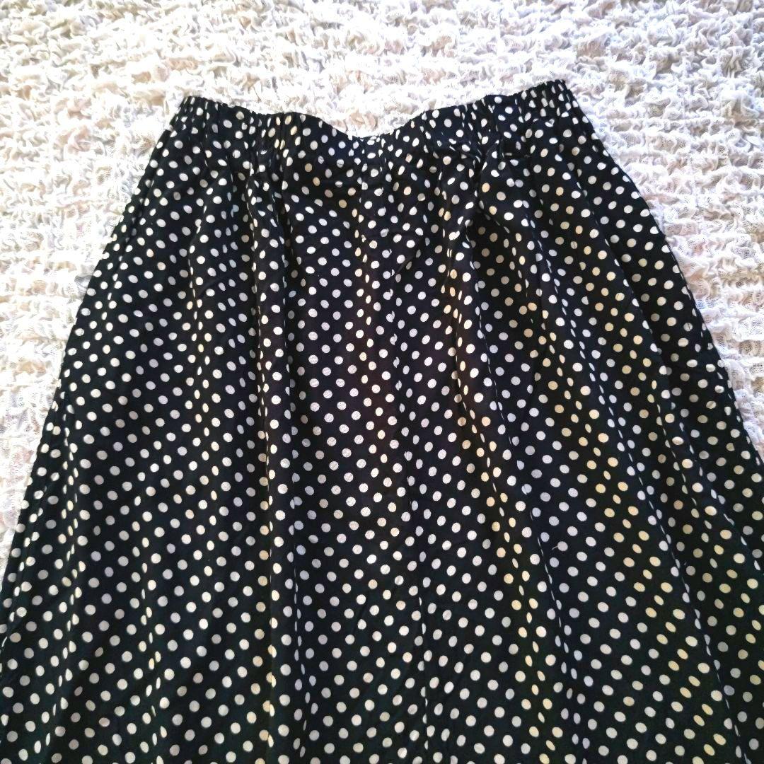 MOYURU　萌　ドット柄　サルエルパンツ　ブラック×ホワイト　M~L