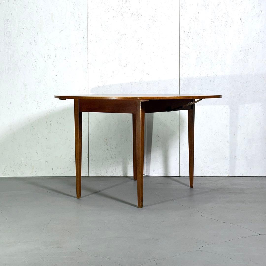 イギリス ビンテージ チークドロップリーフ ラウンドテーブル (301)