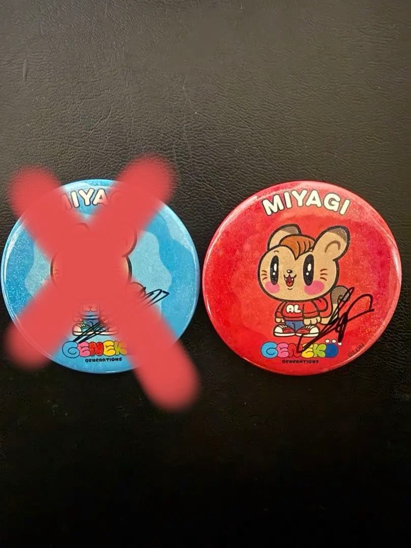 GENERATIONSジェ猫 直筆サイン入り缶バッチ 猫 ピンバッジ